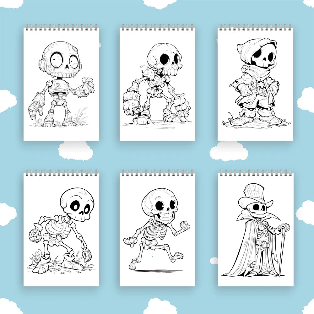 Livres de coloriage anti-stress pour adultes Squelettes