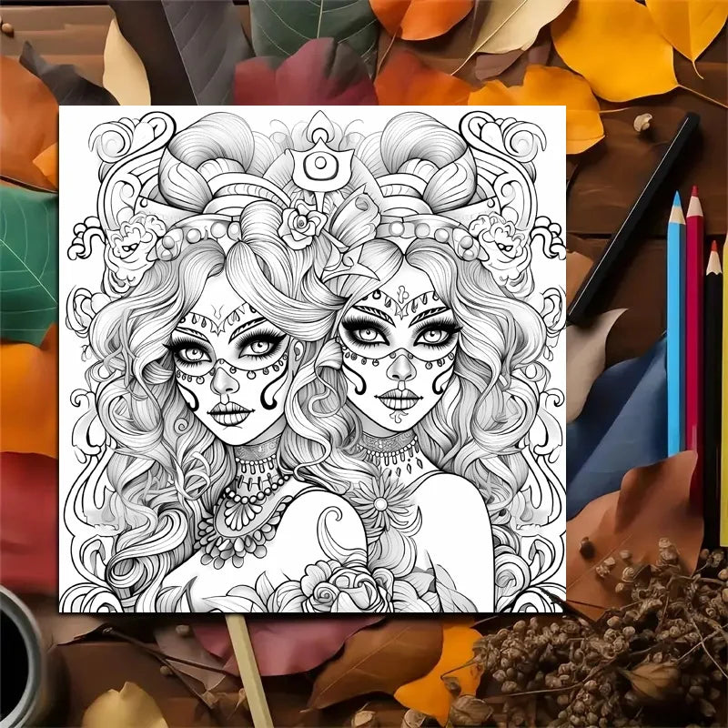 Livre de coloriage Skeleton Beauty, modèles uniques de crâne