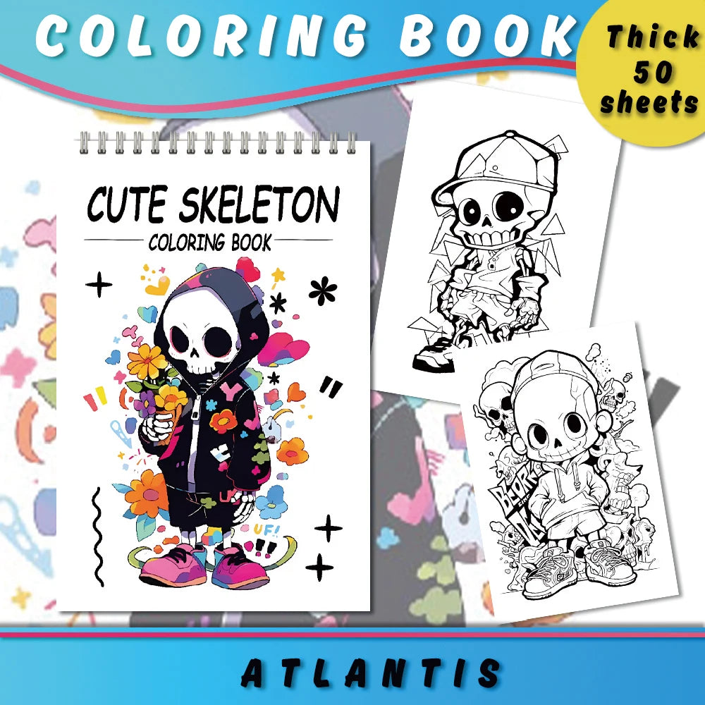 Livres de coloriage anti-stress pour adultes Squelettes