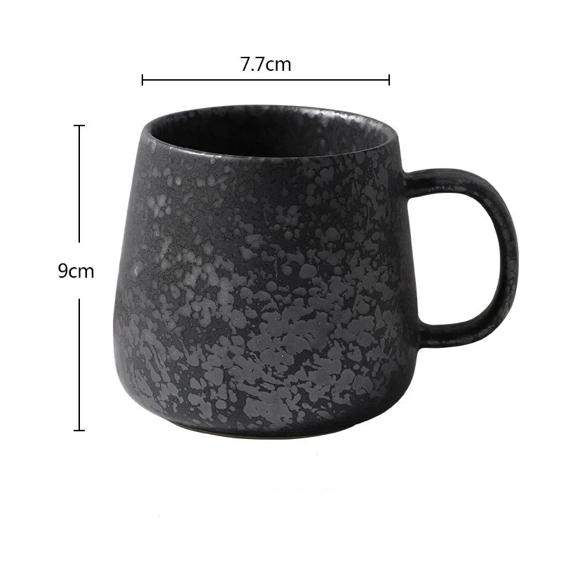 Tasse de style japonais rétro de 380ml avec ou sans couvercle et cuillère