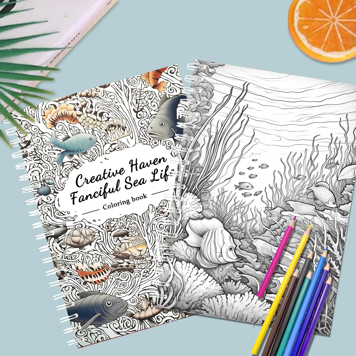 Livre de coloriage pour adulte vie marine