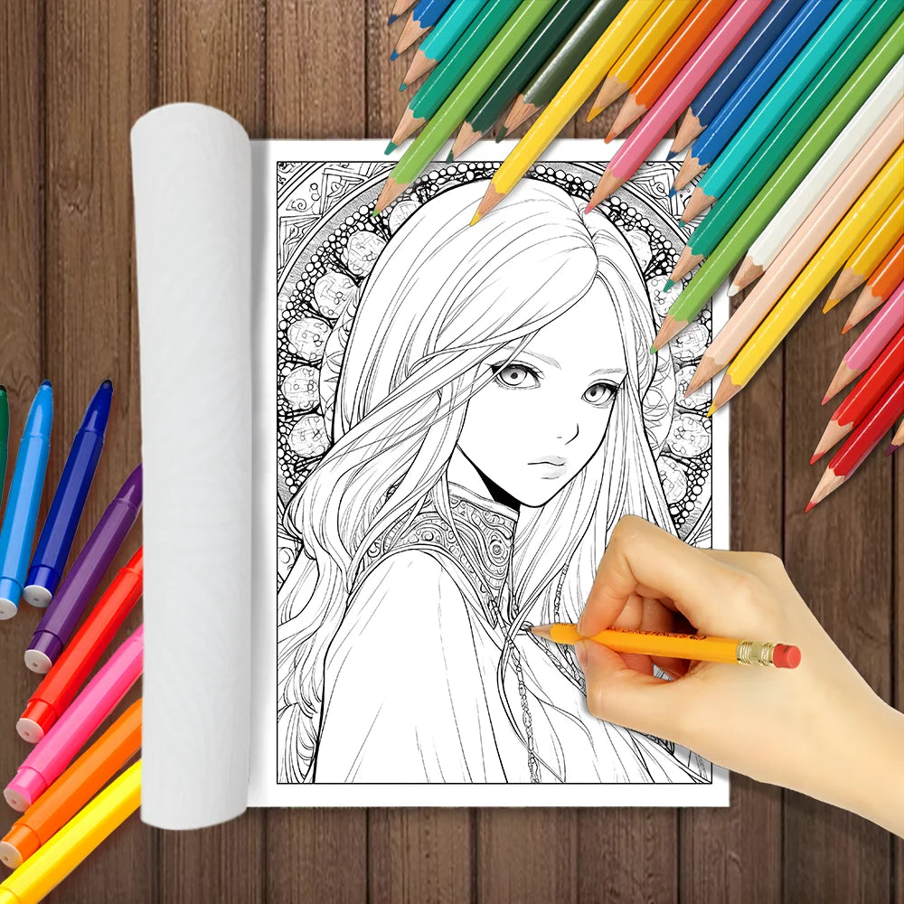 Livre de coloriage pour adulte Maiden of the mandalas 30 dessins différents 100gsm