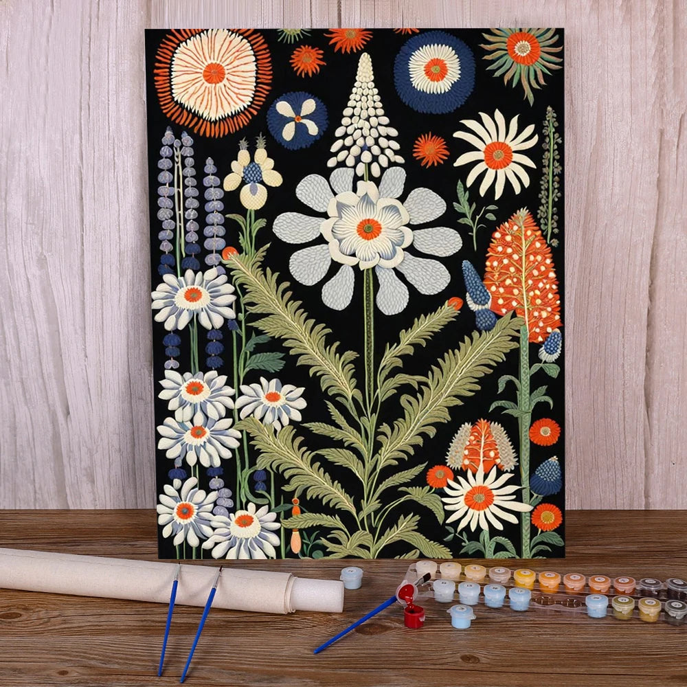 Painting by numbers flowers bohemian style