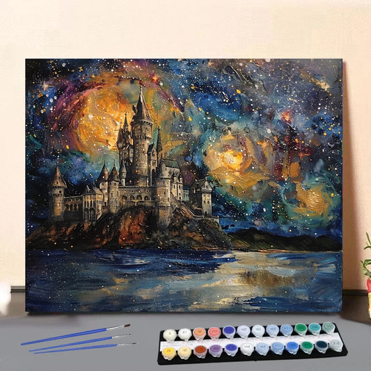 Peinture par numéros château sous les étoiles