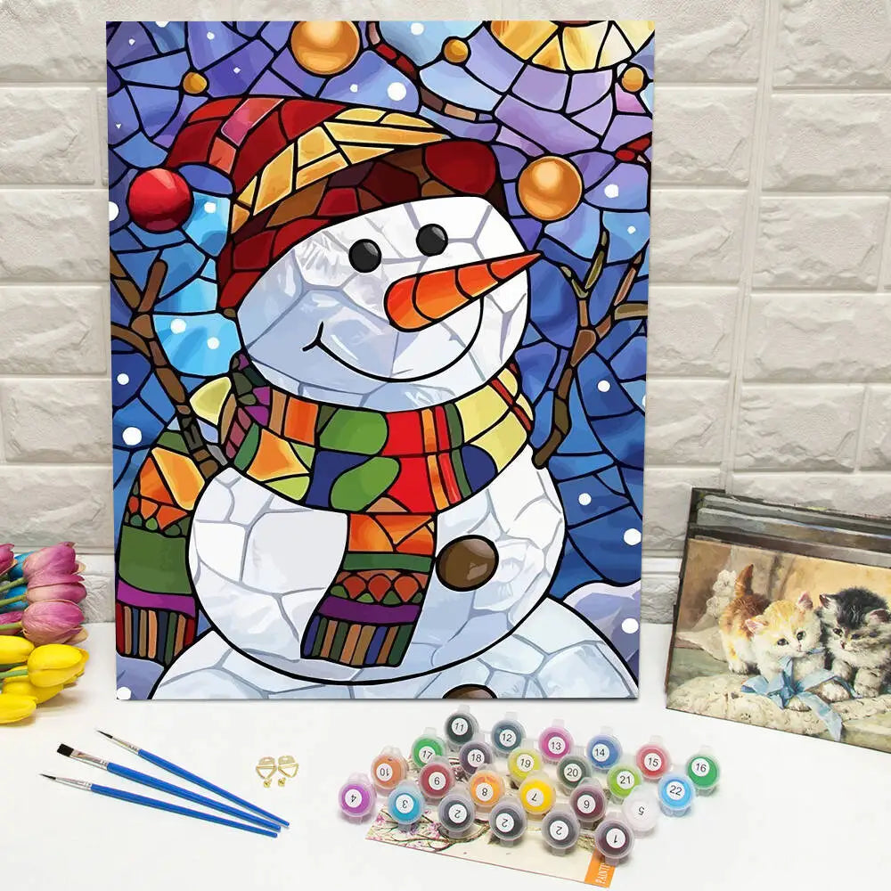 Peinture par numéros bonhomme de neige