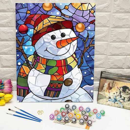 Peinture par numéros bonhomme de neige