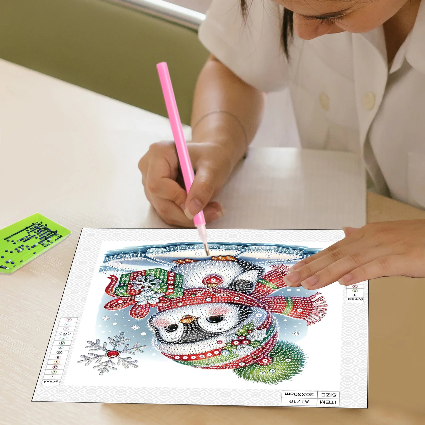 Kit de peinture à diamants pour adulte, pingouin mignon