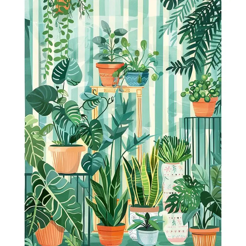 Peintures par numéros plantes vertes / Cactus DIY