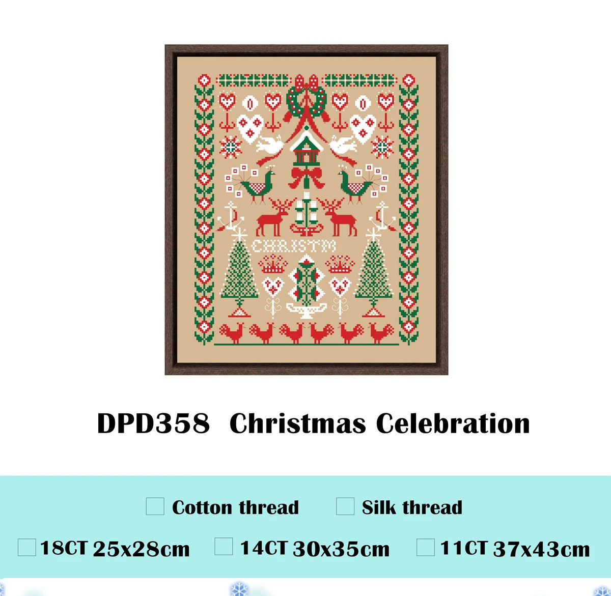 Kit de point de croix hiver neige  18ct 14ct 11ct