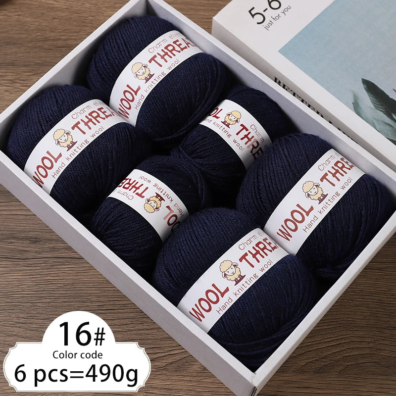 6 balls of medium aldehyde wool yarn 80gr x 6