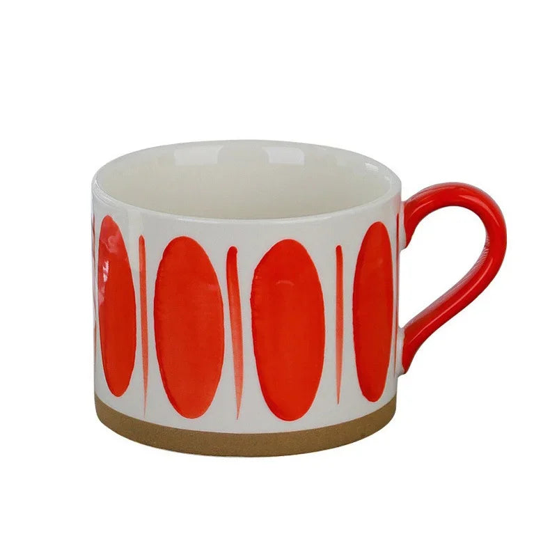 Taza de cerámica de estilo japonés de color rojo