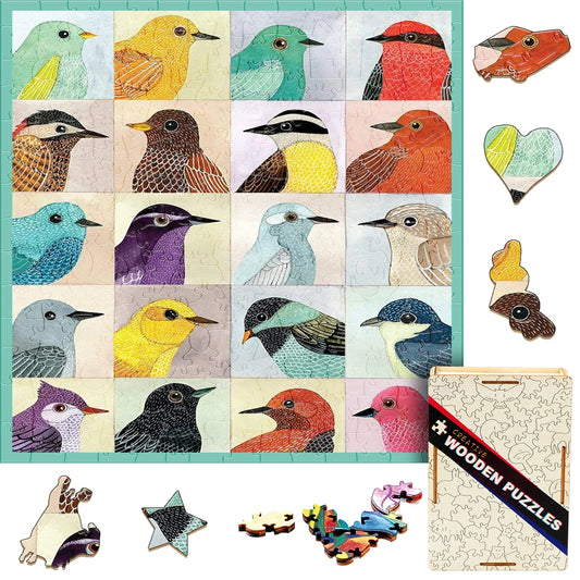 Puzzle en bois oiseaux