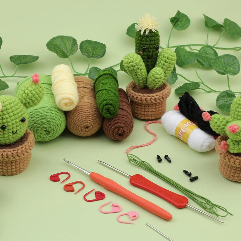 Beginner Crochet Kit 3 or 6 Patterns Plants