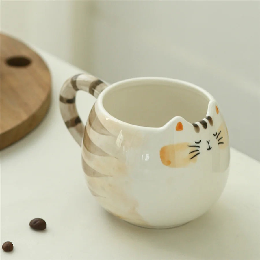 Cat Shaped Ceramic Mug