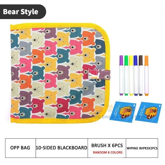 Cahier à dessin réutilisable effaçable avec stylos magiques pour enfants