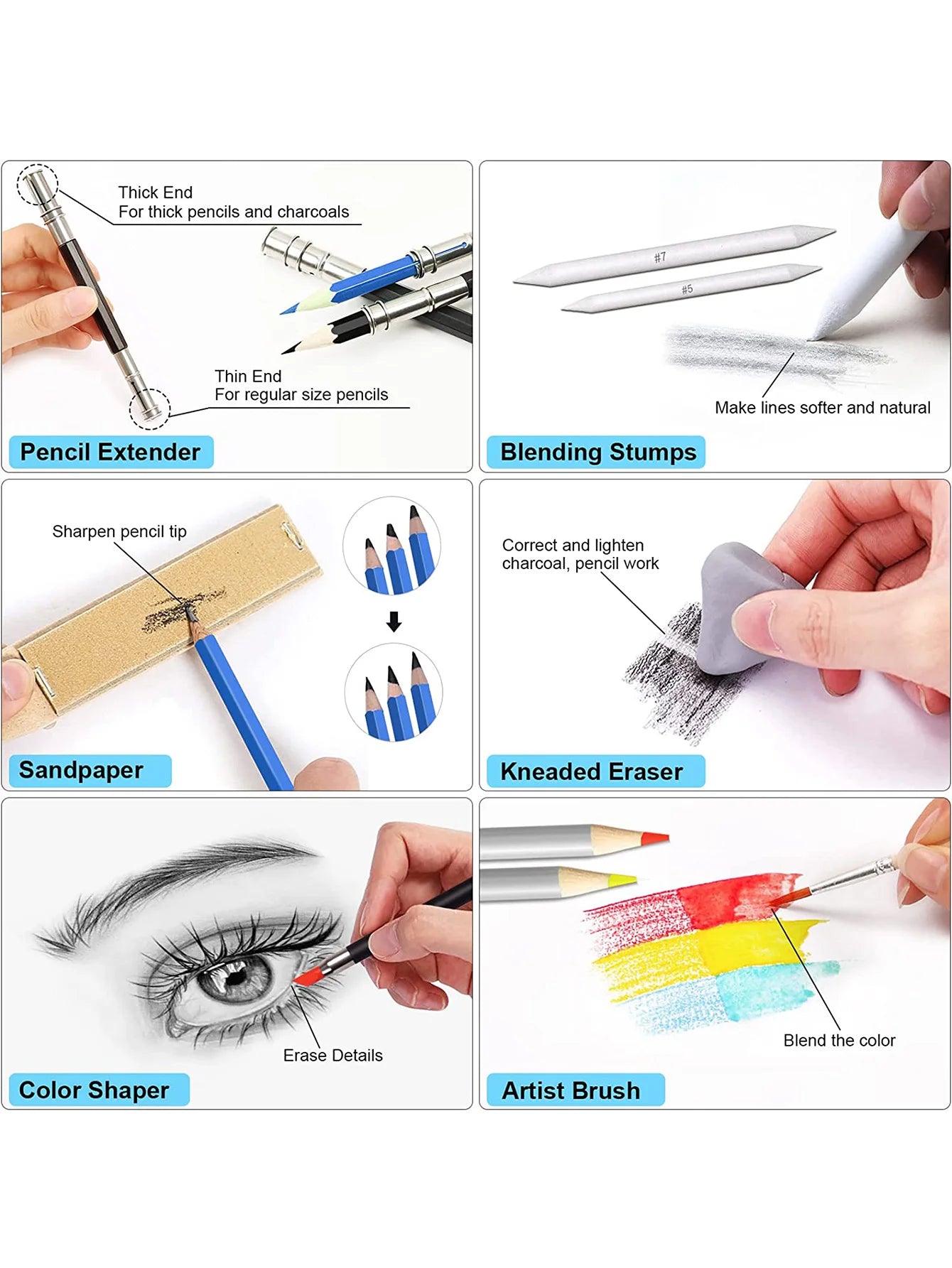 Juego de 83 piezas de material de dibujo para principiantes y profesionales