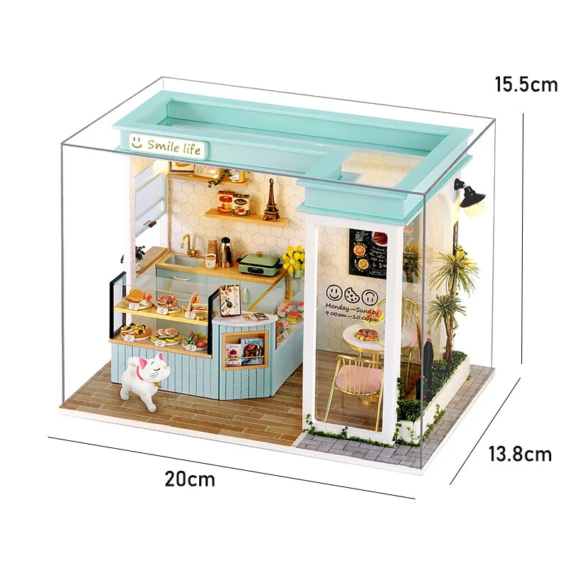 DIY Dollhouse Models, Multiple Choices: Cafe, Bedroom and Others