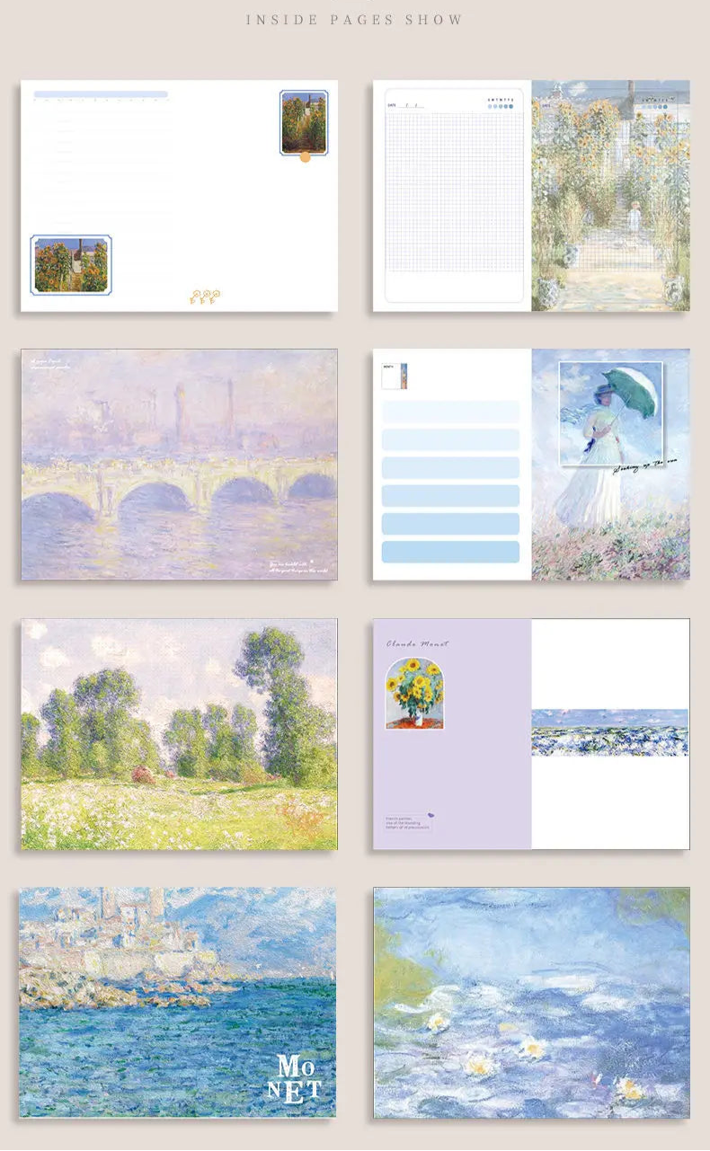 Beau cahier rétro Design Monet