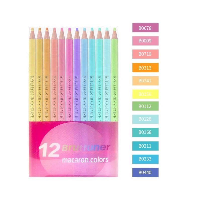 Crayons de couleur Brutfuner 12/24 Couleurs Spécial couleurs Macaron