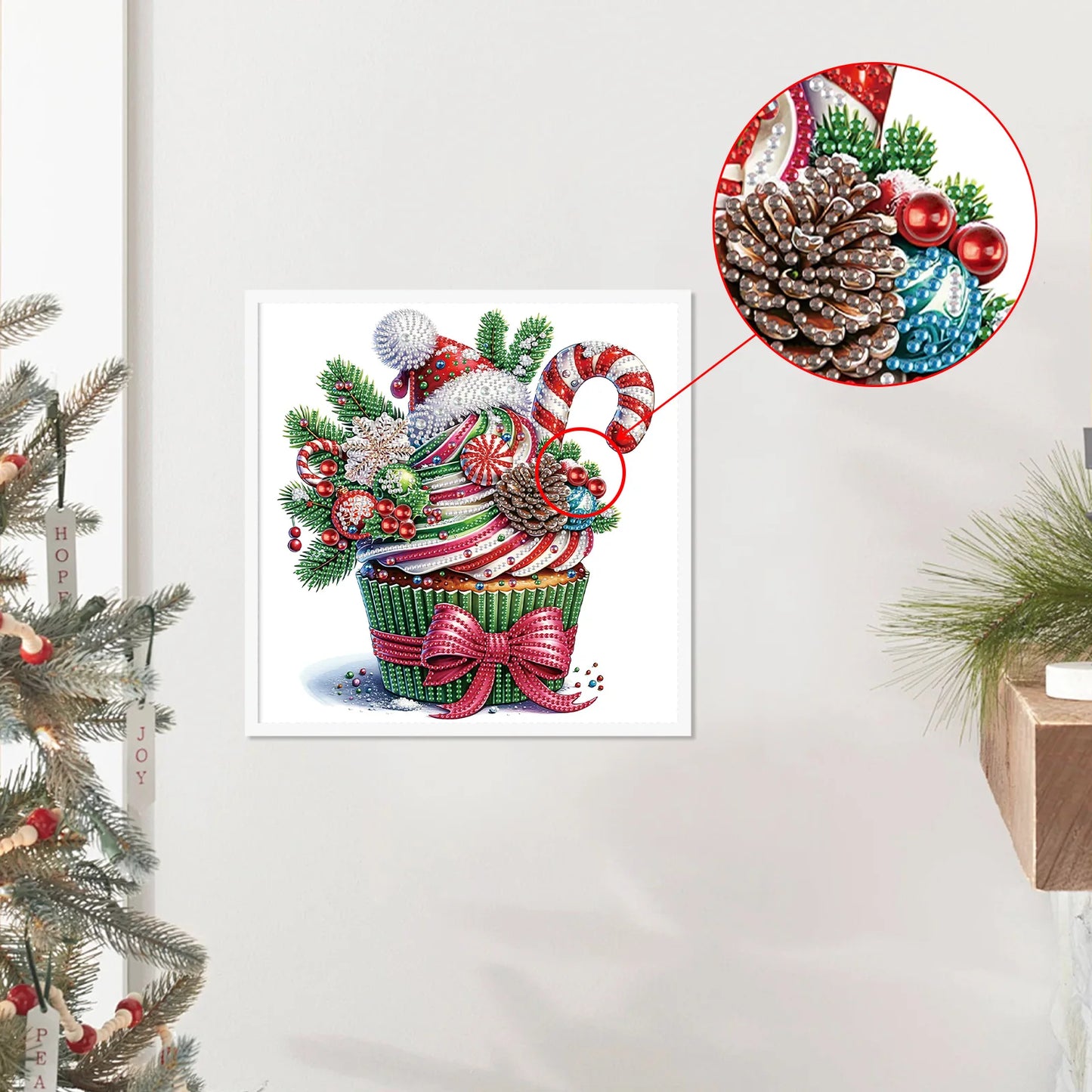 Kit de peinture à diamants de forme spéciale pour débutants et adultes, gâteau de noël