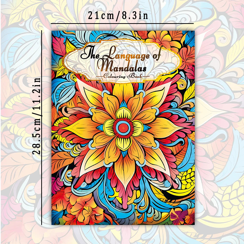 Libro para colorear mandalas, 30 diseños diferentes, 100 g/m²