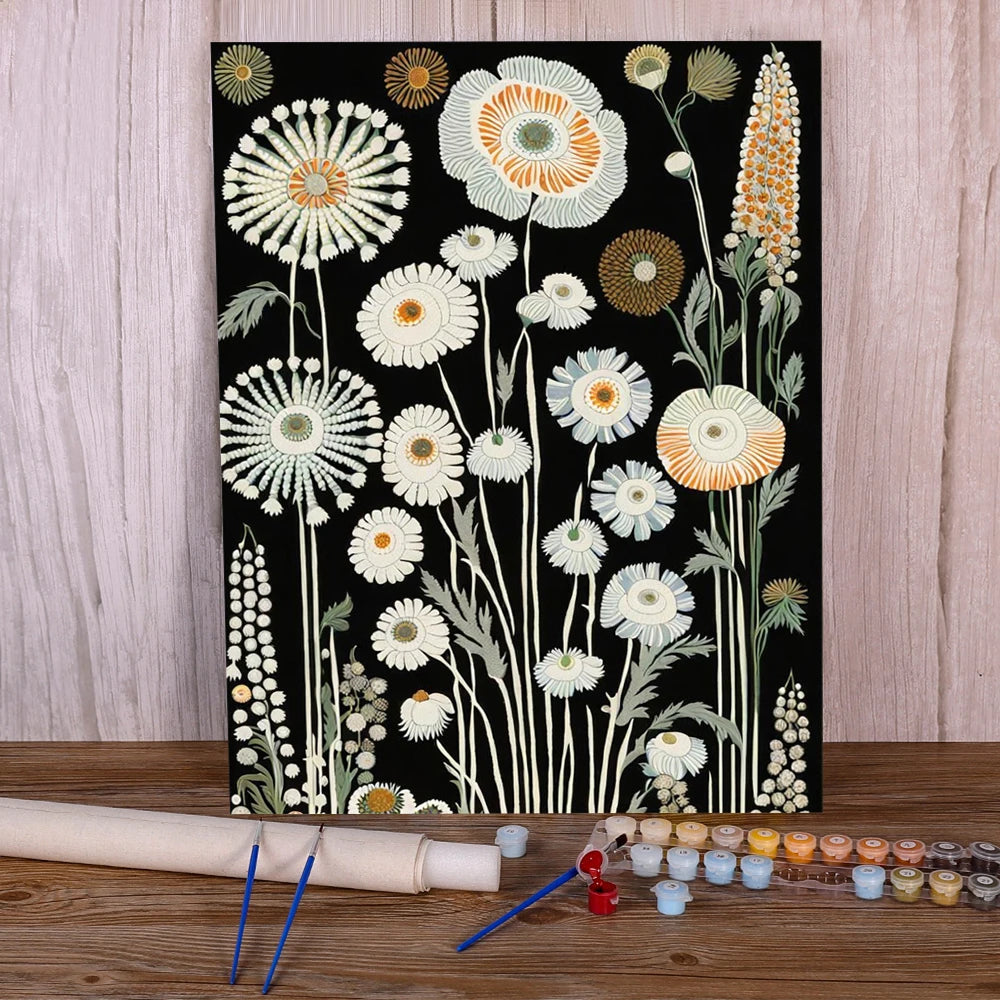 Painting by numbers flowers bohemian style