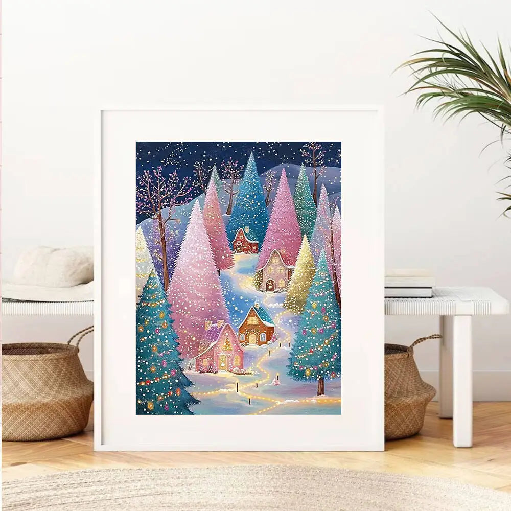 Peinture à diamants ciel de Noel étoilé