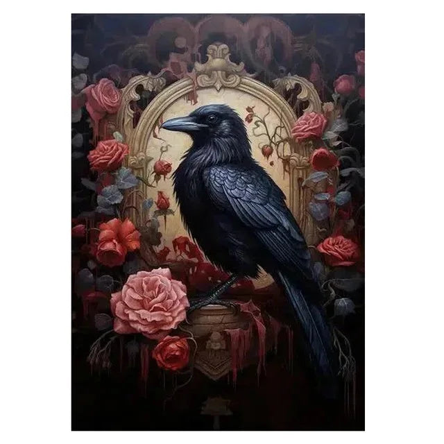 Peinture à diamants 5D corbeau