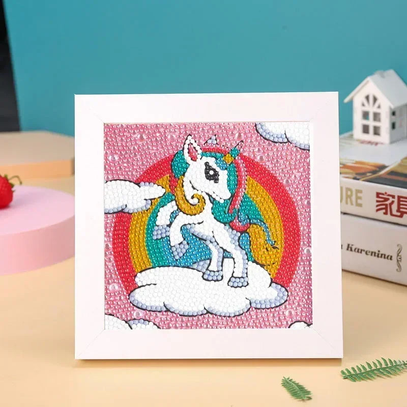 Pinturas de diamantes para niños Unicornio, Animales