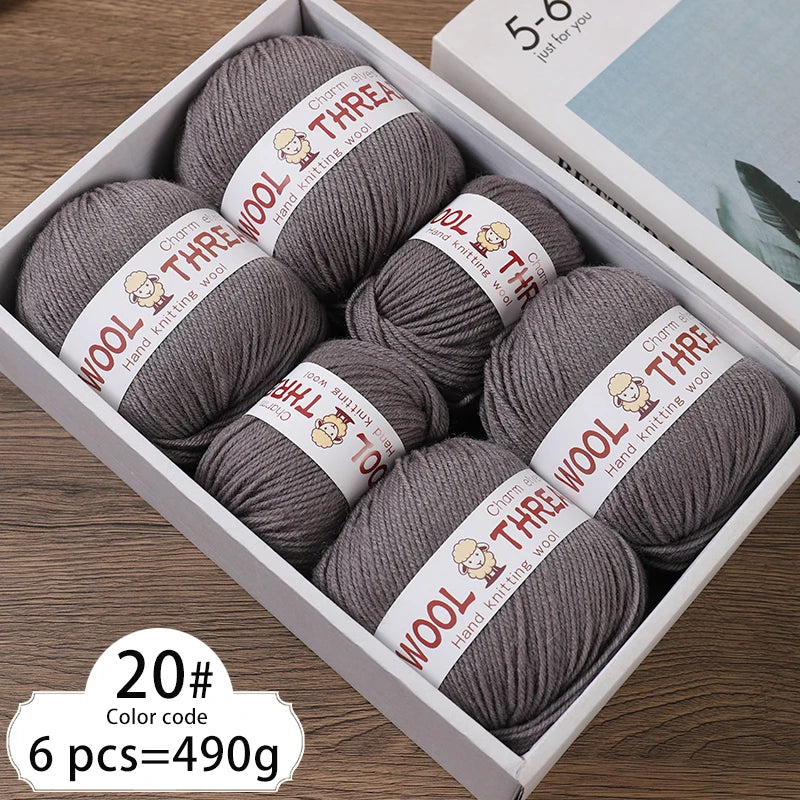 6 balls of medium aldehyde wool yarn 80gr x 6