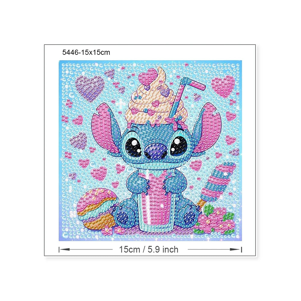 Peintures à diamants pour enfant Stitch avec cadre