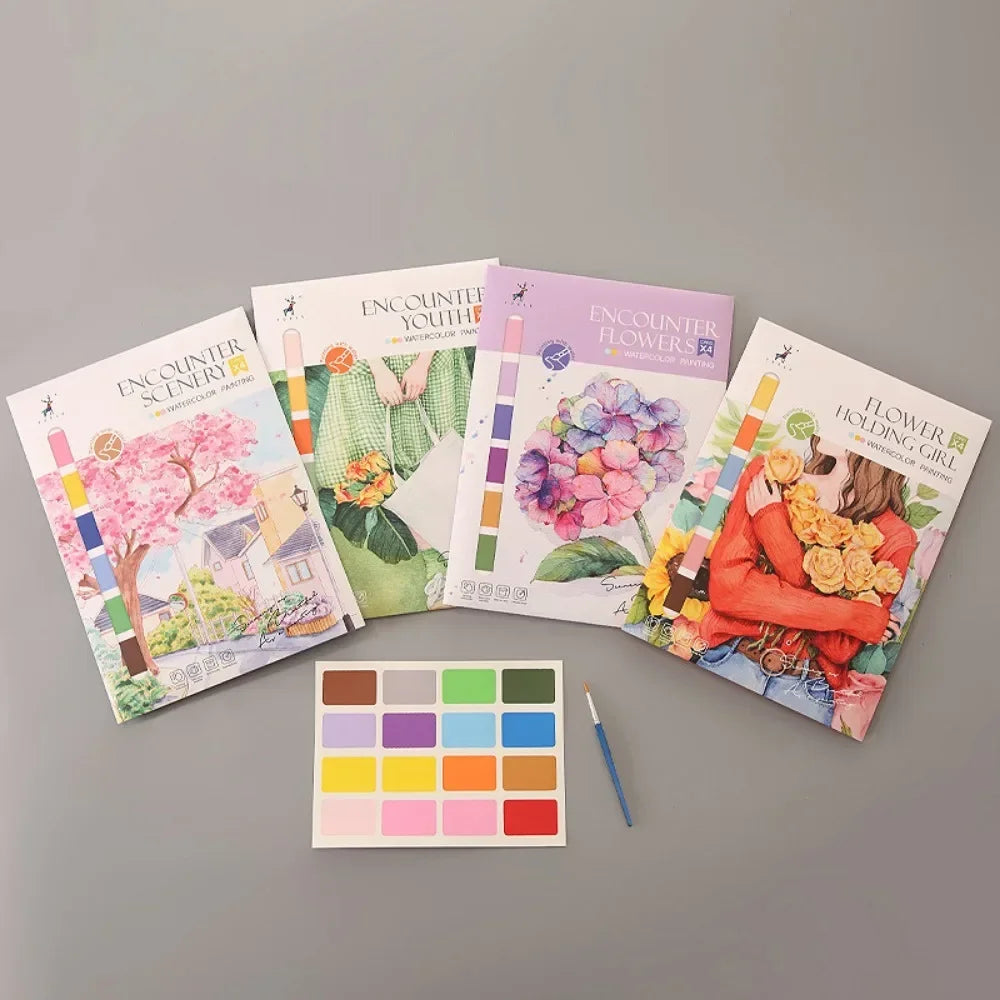 Pencil or Watercolor Coloring Book