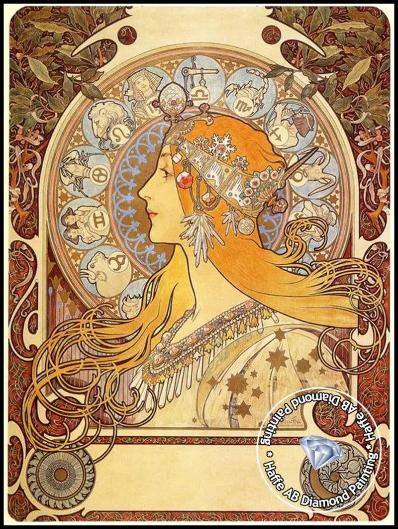 Pintura de diamantes de Mucha