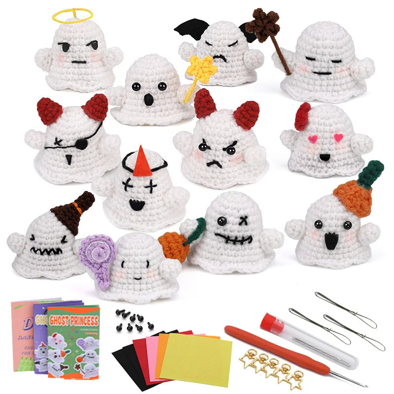 Kit de démarrage au crochet pour débutants fantômes Halloween