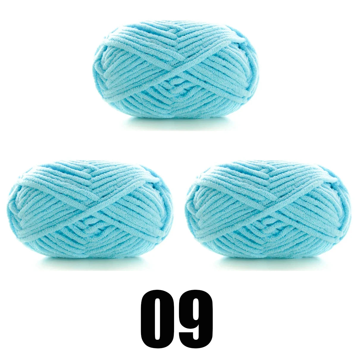 3 Pelotes de laine chenille épaisse et douce en velours 50gr x 3