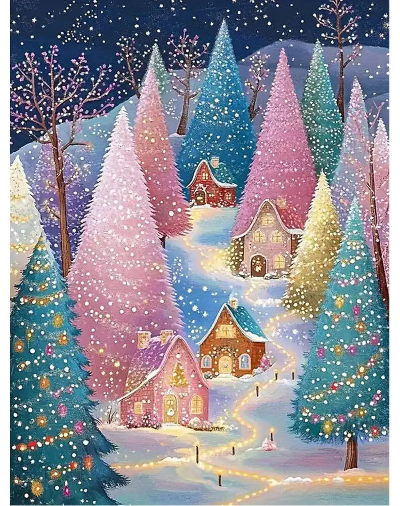 Peinture à diamants ciel de Noel étoilé