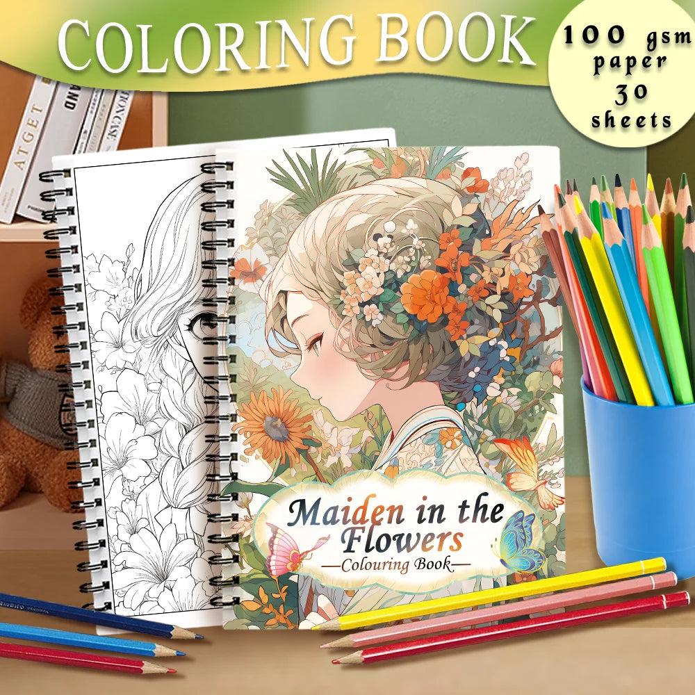 Livre de coloriage Maiden in the Flowers