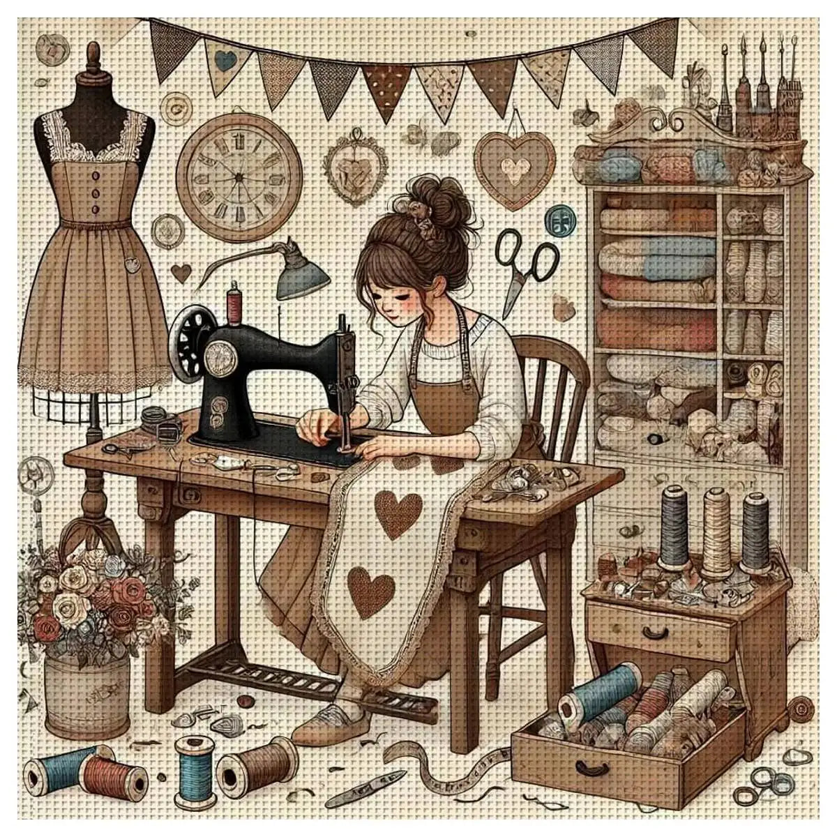 Kit de points de croix couture estampillé point de croix kit de bricolage