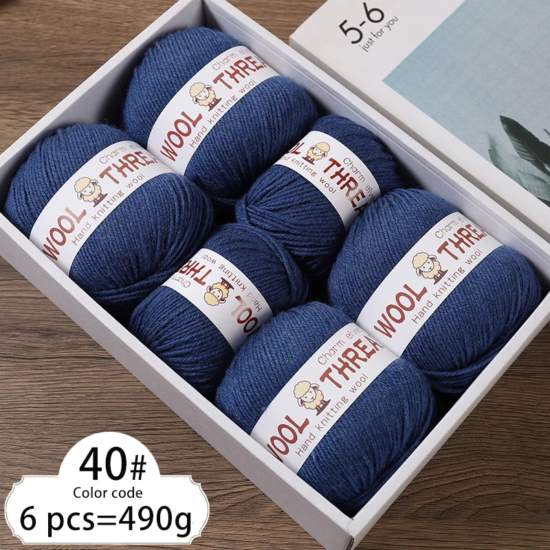 6 balls of medium aldehyde wool yarn 80gr x 6