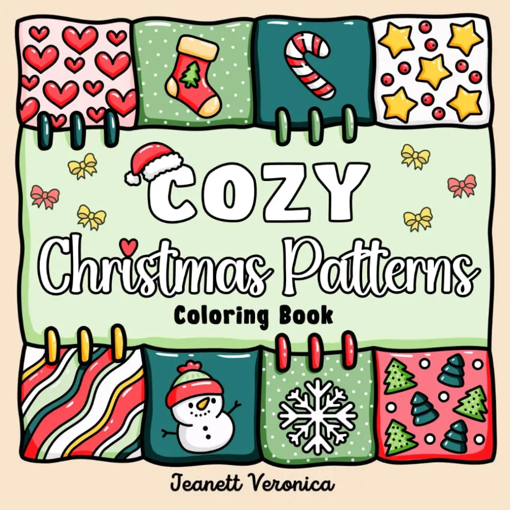 Livre de coloriage de Cozy Christmas Patterns. 41 pages, thèmes mixtes, édition Deluxe