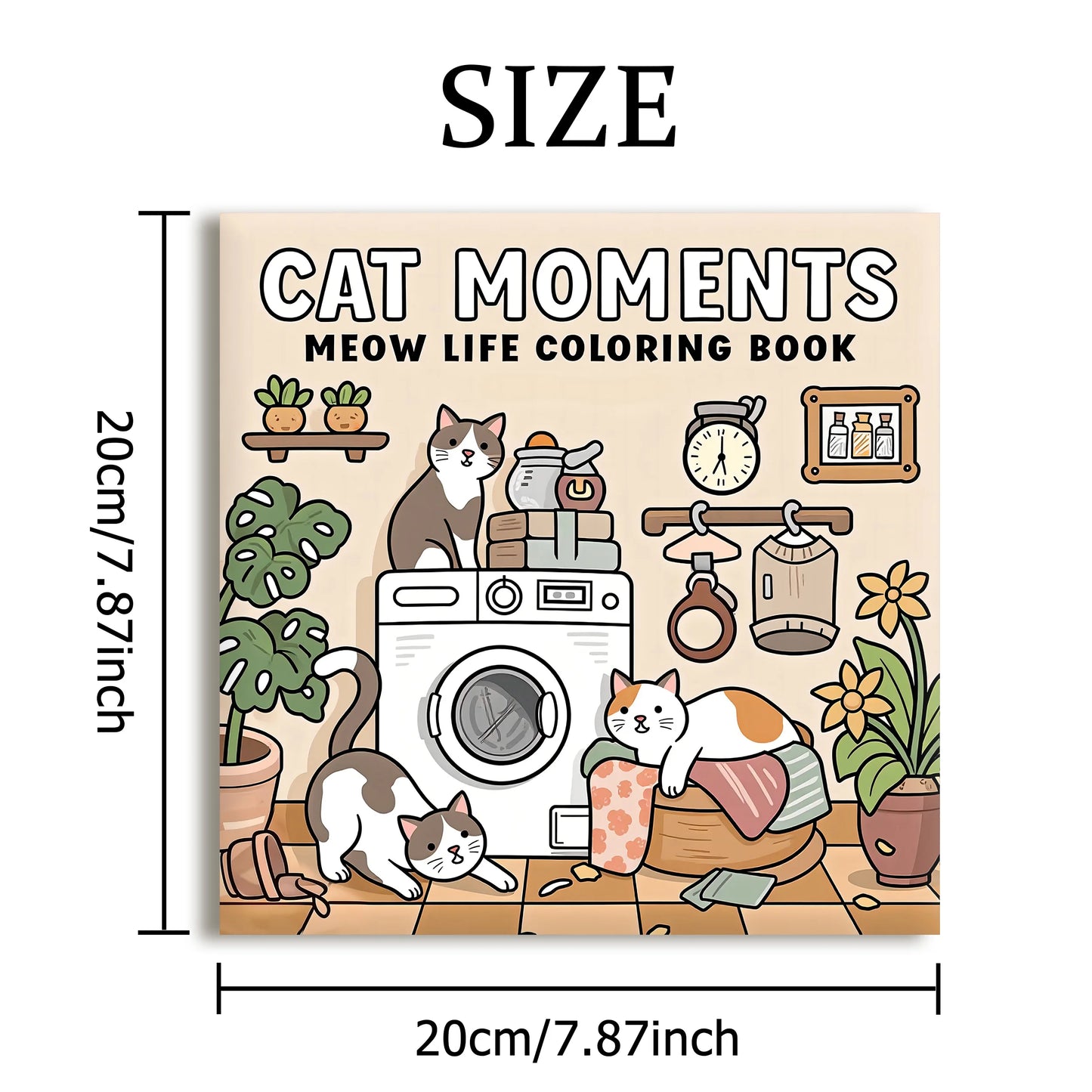 Cat Moments Coloring Book Cute and Simple Designs