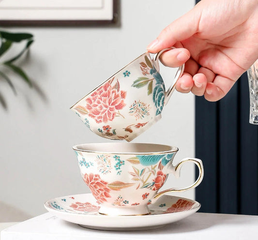 Taza de flores chinas