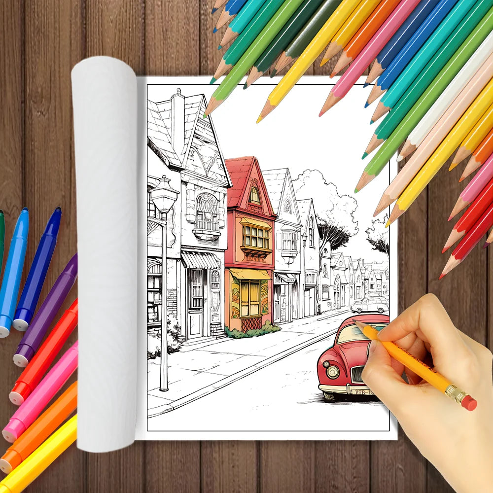 70s Retro Coloring Book for Teens and Adults