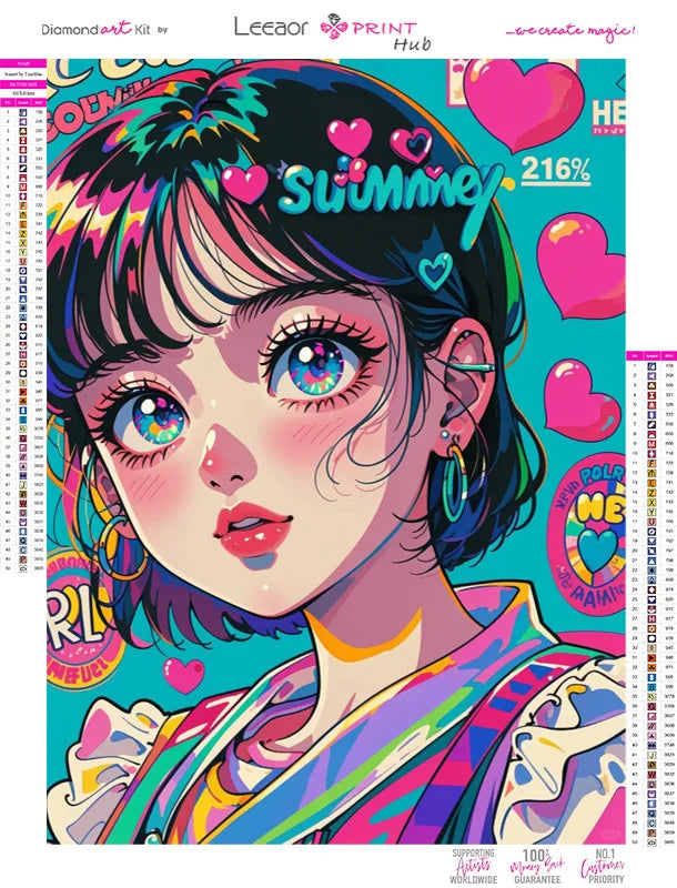 Peintures à diamants Fille Manga