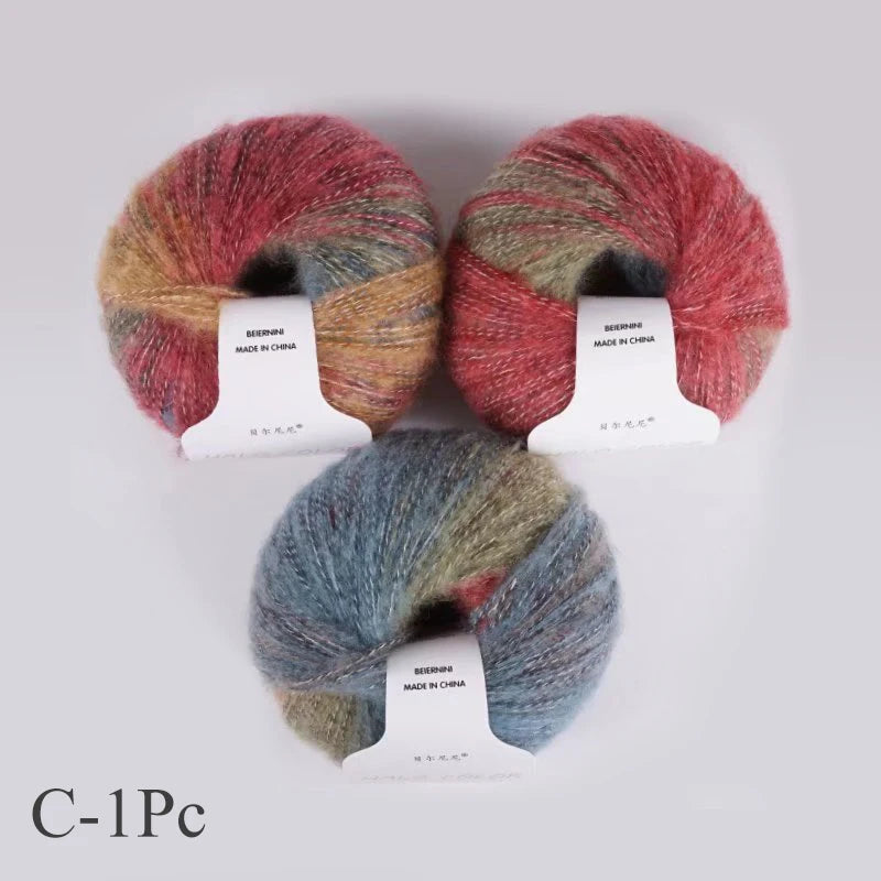 Fil de laine Mohair Doux et Chaud pour Crochet DIY 30gr