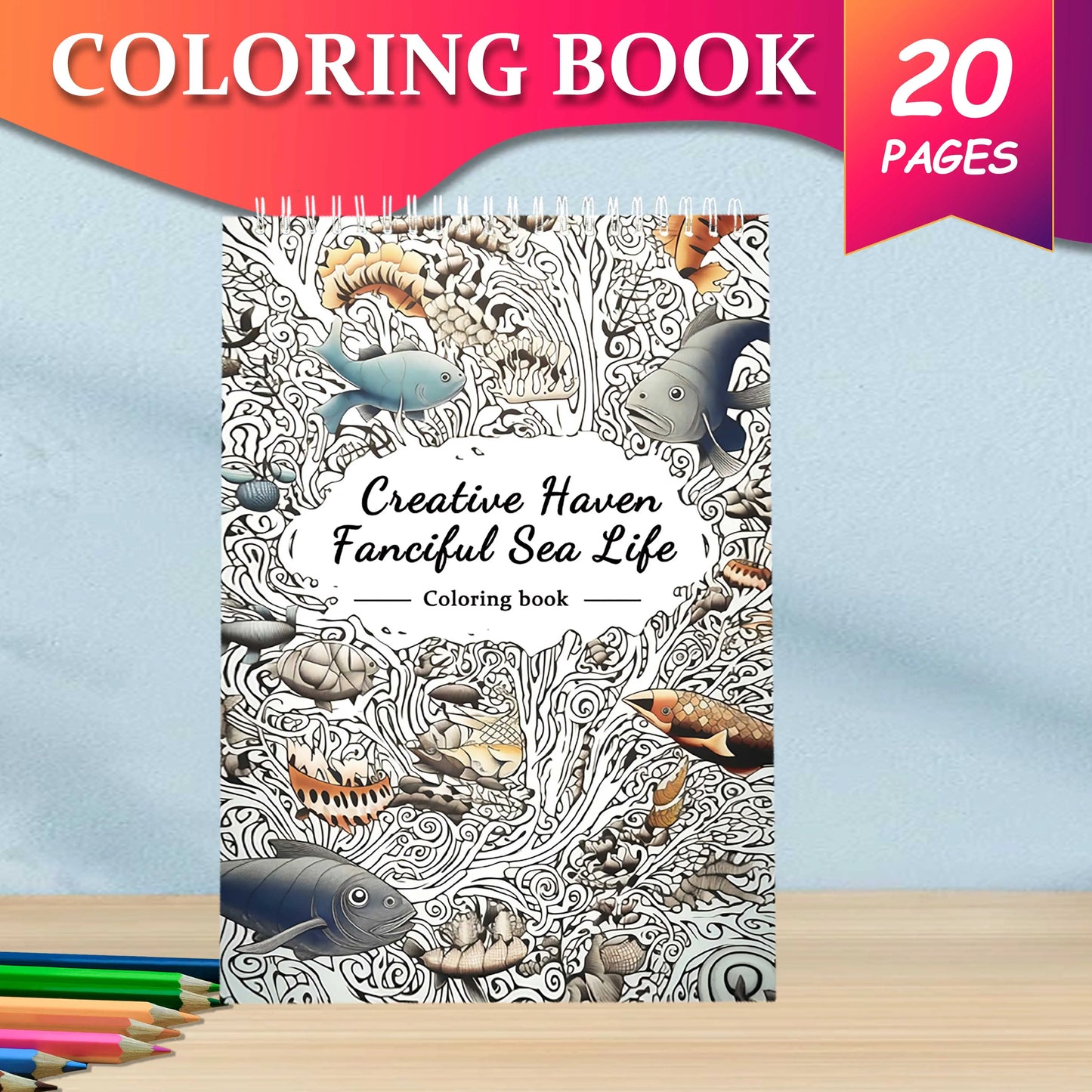 Livre de coloriage pour adulte vie marine