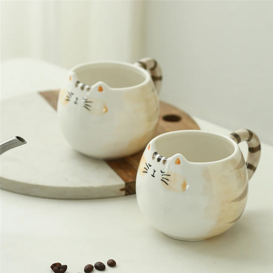 Cat Shaped Ceramic Mug