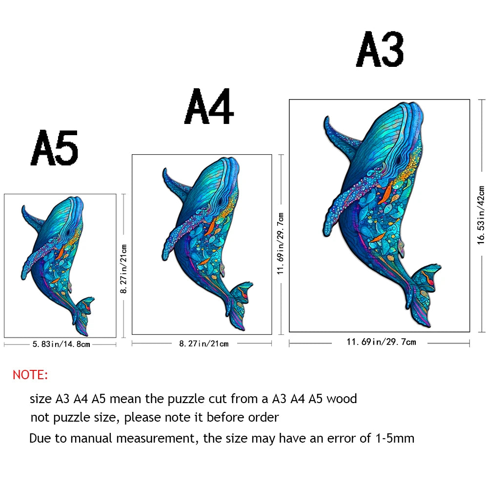 Whale wooden puzzle