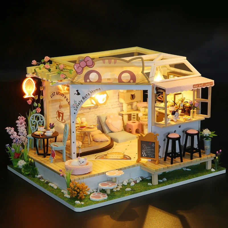 DIY Dollhouse Models, Multiple Choices: Cafe, Bedroom and Others