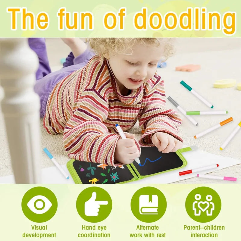 Cahier à dessin réutilisable effaçable avec stylos magiques pour enfants